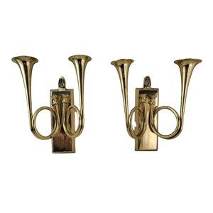 Vintage Retro Double Trumpet Candle Sconces